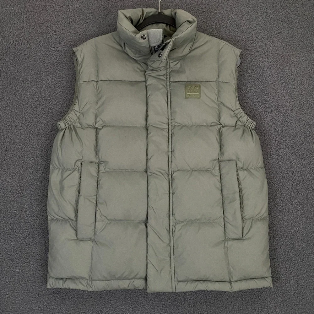 66 North Iceland Dyngja Down Vest Mens XS Green Quilted Insulated Gilet